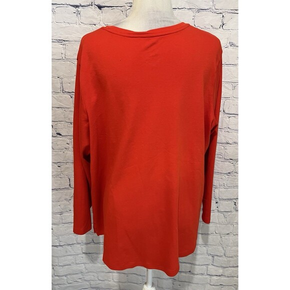 Isaac Mizrahi Essentials Shirt Orange Long Sleeve Pull On Plus Size Top Size 2X - Picture 3 of 5